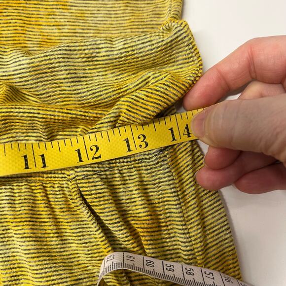 KAVU Womens Spartadress Small Sleeveless Tank Dress Gold Yellow Stripe Pockets - Picture 12 of 12